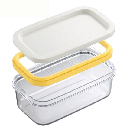 Rectangular Butter Box Storage Container Cheese Cutter Kitchen Organizer Lid
