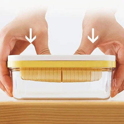 Rectangular Butter Box Storage Container Cheese Cutter Kitchen Organizer Lid