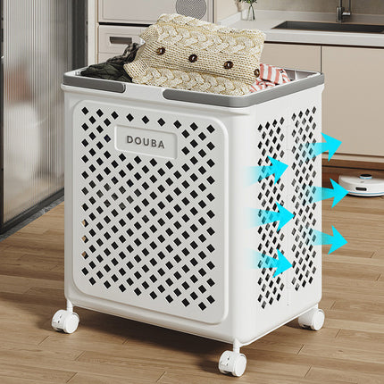 Folding Laundry Basket with Wheel Large Capacity Removable Dirty Clothes Storage