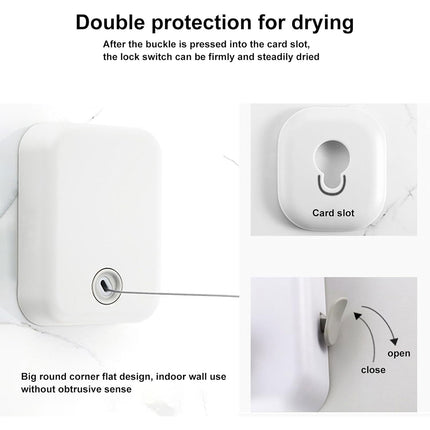 Invisible Clothesline Indoor Drying Rope Wall Mounted Laundry Retractable Line