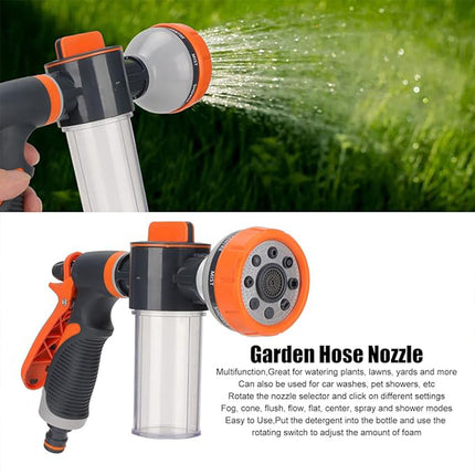 High Pressure Foam Spray Gun 8 Mode Garden Hose Nozzle Car Wash Cleaning Tool