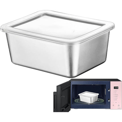 6PCS Stainless Steel Fresh-keeping Box with Sealed Lid Food Fruit Box Container