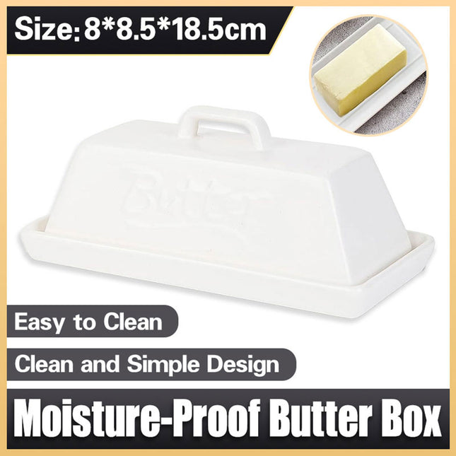 Large Capacity Sealed Ceramic Butter Tank Universal Model With Lid Storage Box