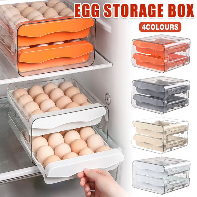 Kitchen Egg Double Layer Storage Box for Food Organization Fresh Keeping