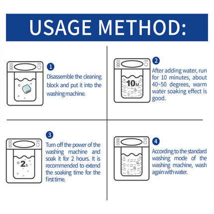 24PCS Effervescent Tablets Washing Machine Cleaner Deep Stain and Odor Removal