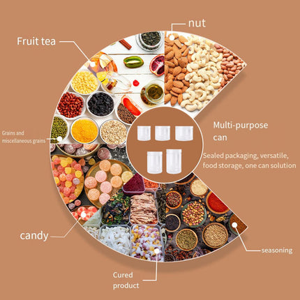 Wide Mouth Plastic Food Bottles 50pcs Transparent Sealed Storage Tanks Container