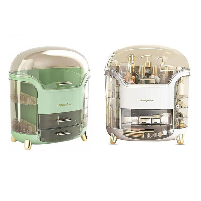 Large Capacity Cosmetic Storage Box Dustproof Organizer for Desktop Vanity Shelf