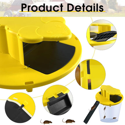 Flip Lid Bucket Rat Trap with Ramp Auto Reset Reusable Mouse Catcher No Bucket