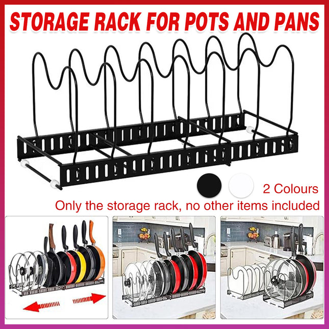 Retractable Kitchen Storage Rack Pot Lid Holder Cutting Board Organizer Stand