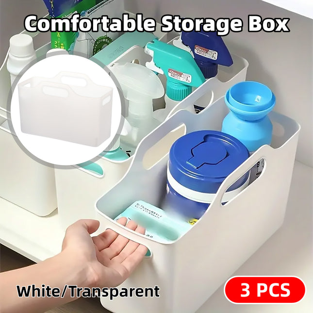 Storage Box 3PCS Portable Kitchen Cabinet Basket Multifunctional Organizer Bin