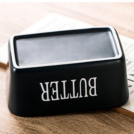 Butter Box with Knife Rectangular Cheese Container with Wooden Lid for Kitchen