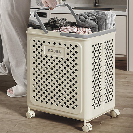 Folding Laundry Basket with Wheel Large Capacity Removable Dirty Clothes Storage