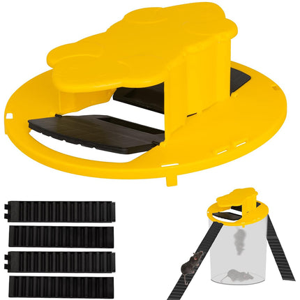 Flip Lid Bucket Rat Trap with Ramp Auto Reset Reusable Mouse Catcher No Bucket