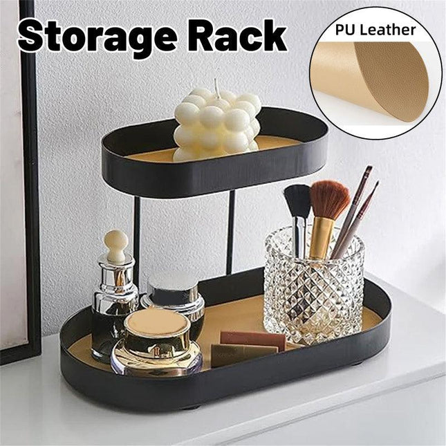 Double Tier Modern Household Tray Organizer Storage for Kitchen Bathroom Desk