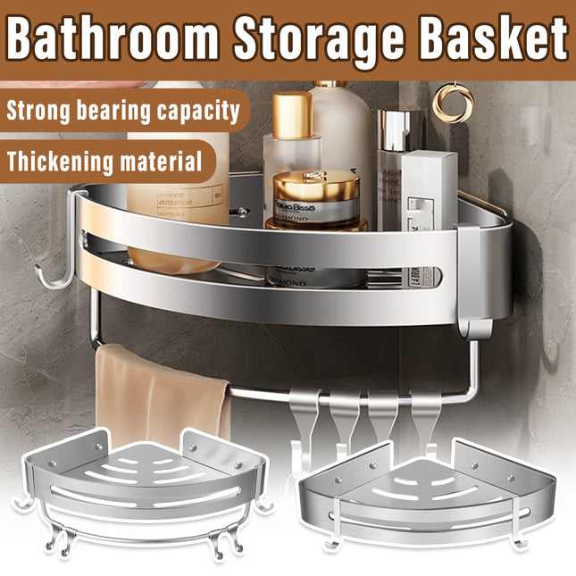 Wall Mounted Bathroom Shelf Triangle Corner Shower Storage Rack for Toiletries