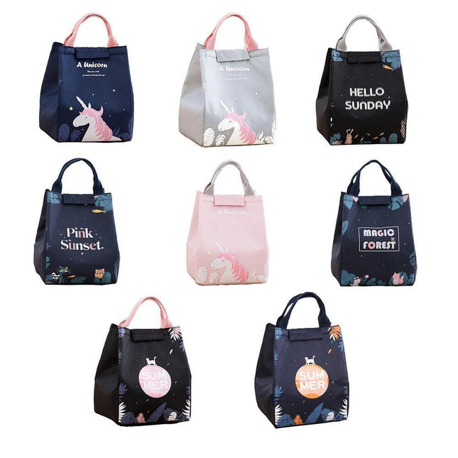 Portable Insulated Thermal Lunch Box Carry Tote Picnic Case Storage Bag 18x24x15cm