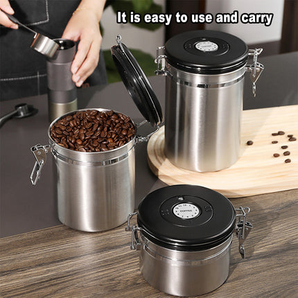 Coffee Powder Sealed Jar Airtight Storage Container for Kitchen Tea Sugar Beans
