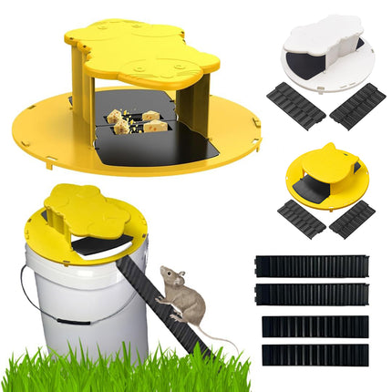 Flip Lid Bucket Rat Trap with Ramp Auto Reset Reusable Mouse Catcher No Bucket