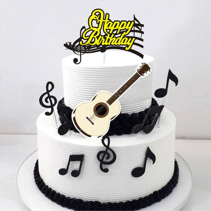 Music Notes Violin Cake Decoration Materials Birthday Cake Topper Inserts