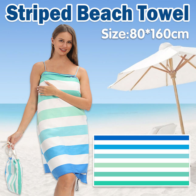 Beach Towel Striped Design Summer Bath Sheet Large Size Soft Quick Dry Blanket
