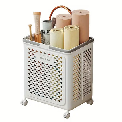 Folding Laundry Basket with Wheel Large Capacity Removable Dirty Clothes Storage