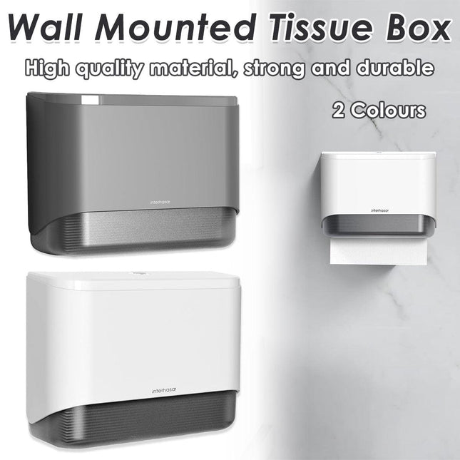 Wall Mounted Paper Dispenser Box Perforation Free Hand Towel Holder for Kitchen