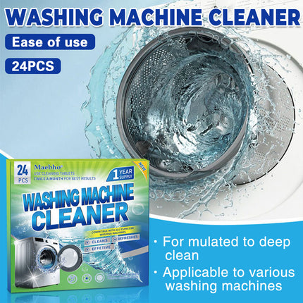 24PCS Effervescent Tablets Washing Machine Cleaner Deep Stain and Odor Removal