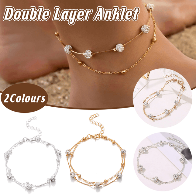 Women Double Layer Anklet Multi Layer Simple Fashion Jewellery Summer