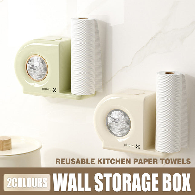 Wall Mounted Kitchen Storage Rack for Plastic Bags Rags Film Organizer Box Use