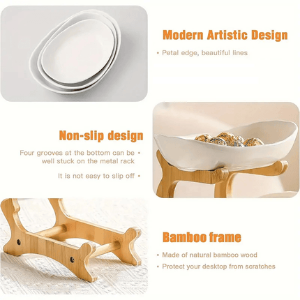 Modern Multi-layer Bamboo Fruit Snack Plate Rack Creative Living Room Plate Rack