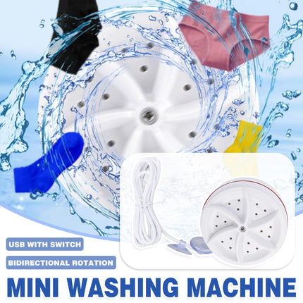 Travel Mini Portable Washing Machine Ultrasonic Turbine USB Laundry Washer