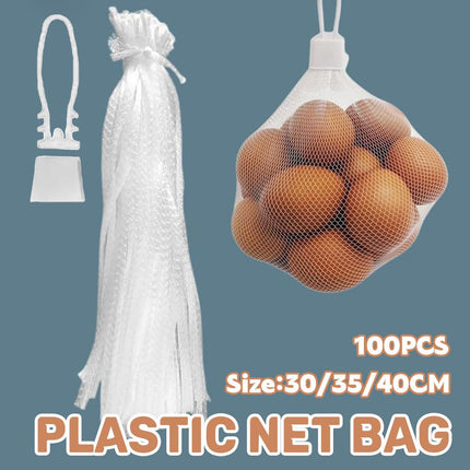 100pcs Nylon Mesh Bag Egg Storage Close Eye Plastic Mesh for Fruits Vegetables