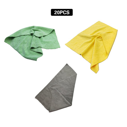 20 PCS Microfiber Car Cleaning Towel Polishing Thick Absorbent Detailing Cloth