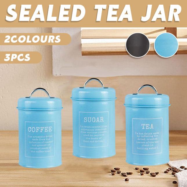 3PCS Sealed Storage Canister Set Milk Powder Coffee Container Kitchen Organizer