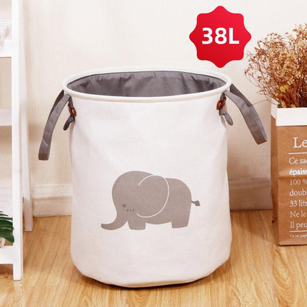 38L Fabric Toy Storage Basket Dirty Clothes Laundry Basket Home Organizer Bin