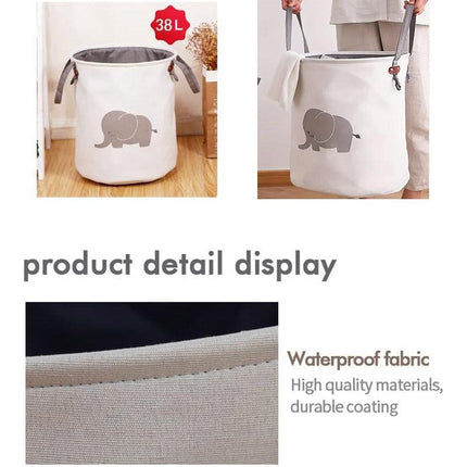38L Fabric Toy Storage Basket Dirty Clothes Laundry Basket Home Organizer Bin