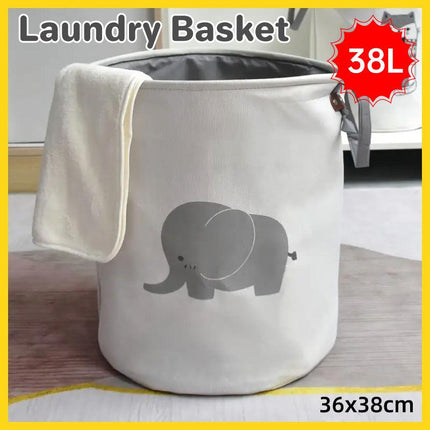 38L Fabric Toy Storage Basket Dirty Clothes Laundry Basket Home Organizer Bin