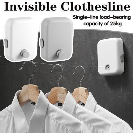 Invisible Clothesline Indoor Drying Rope Wall Mounted Laundry Retractable Line