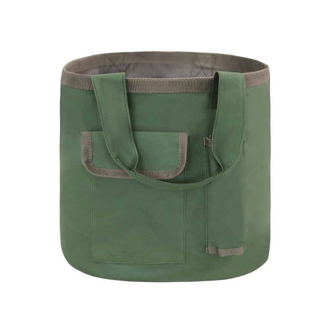 Waterproof Green Canvas Tool Storage Bag Portable Garden Bucket Organizer Use