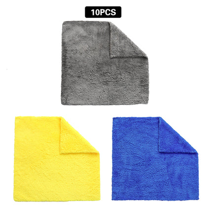 10PCS Microfiber Cleaning Cloths Car Detailing Towels Polishing Rags No Scratch