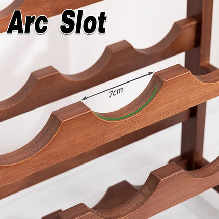 Bamboo Wooden Wine Rack 9 or 12 Bottle Organizer Storage Display Stand Home Decor