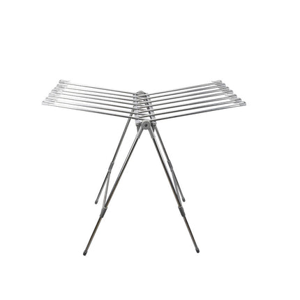 Folding Clothes Drying Rack Indoor Floor Standing Hanger Laundry Pole Airer Home