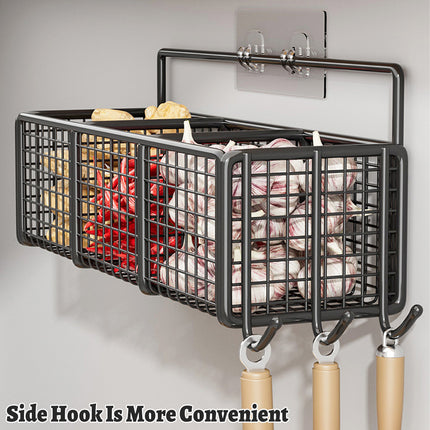 Wall Mount Storage Rack Kitchen Spice Racks Condiment Basket Bathroom Organizer