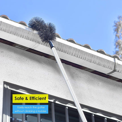 Gutter Cleaning Brush Roofing Tool with Pole 208cm for Long Splicing Gutter