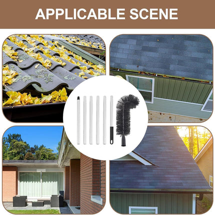 Gutter Cleaning Brush Roofing Tool with Pole 208cm for Long Splicing Gutter