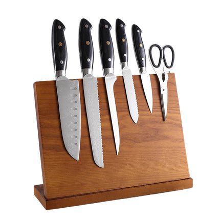 Wooden Magnetic Knife Holder Kitchen Counter Storage Rack Multi Functional Block