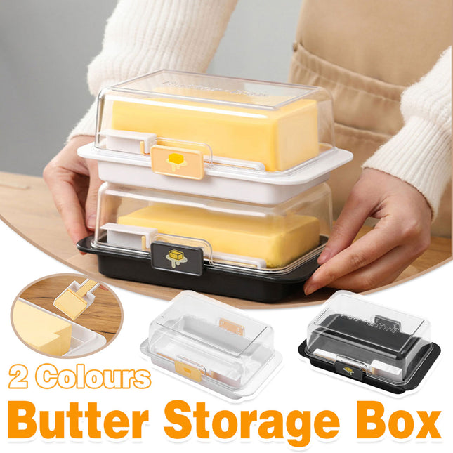 Butter Cheese Storage Box Kitchen Container with Lid Plastic Fridge Organizer