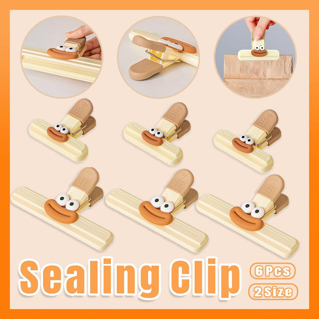 6pcs Plastic Clip Seal Food Snack Clip Sealer Bag Clips for Kitchen Storage