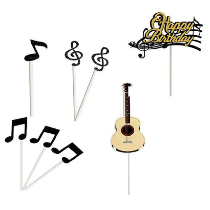 Music Notes Violin Cake Decoration Materials Birthday Cake Topper Inserts