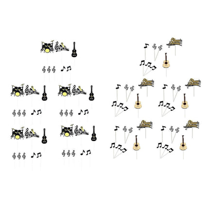 Music Notes Violin Cake Decoration Materials Birthday Cake Topper Inserts